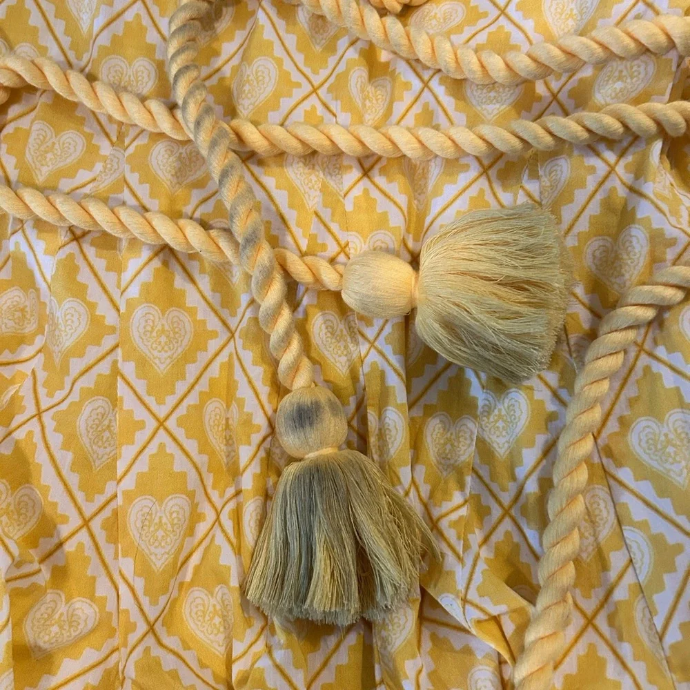 RHODE Yellow Ruched Ruffled Mini Dress - Picture 5 of 5